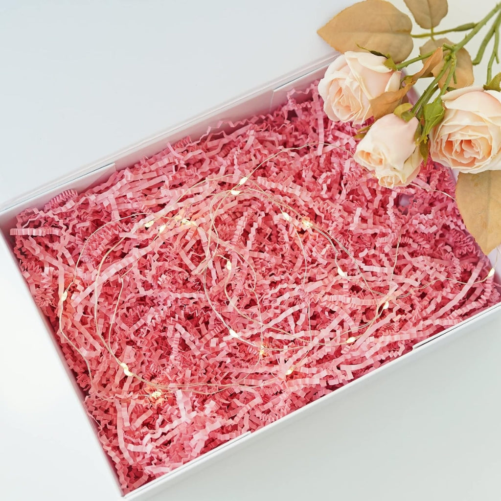 Pink Crinkle Cut Paper Shred Filler, 454 g