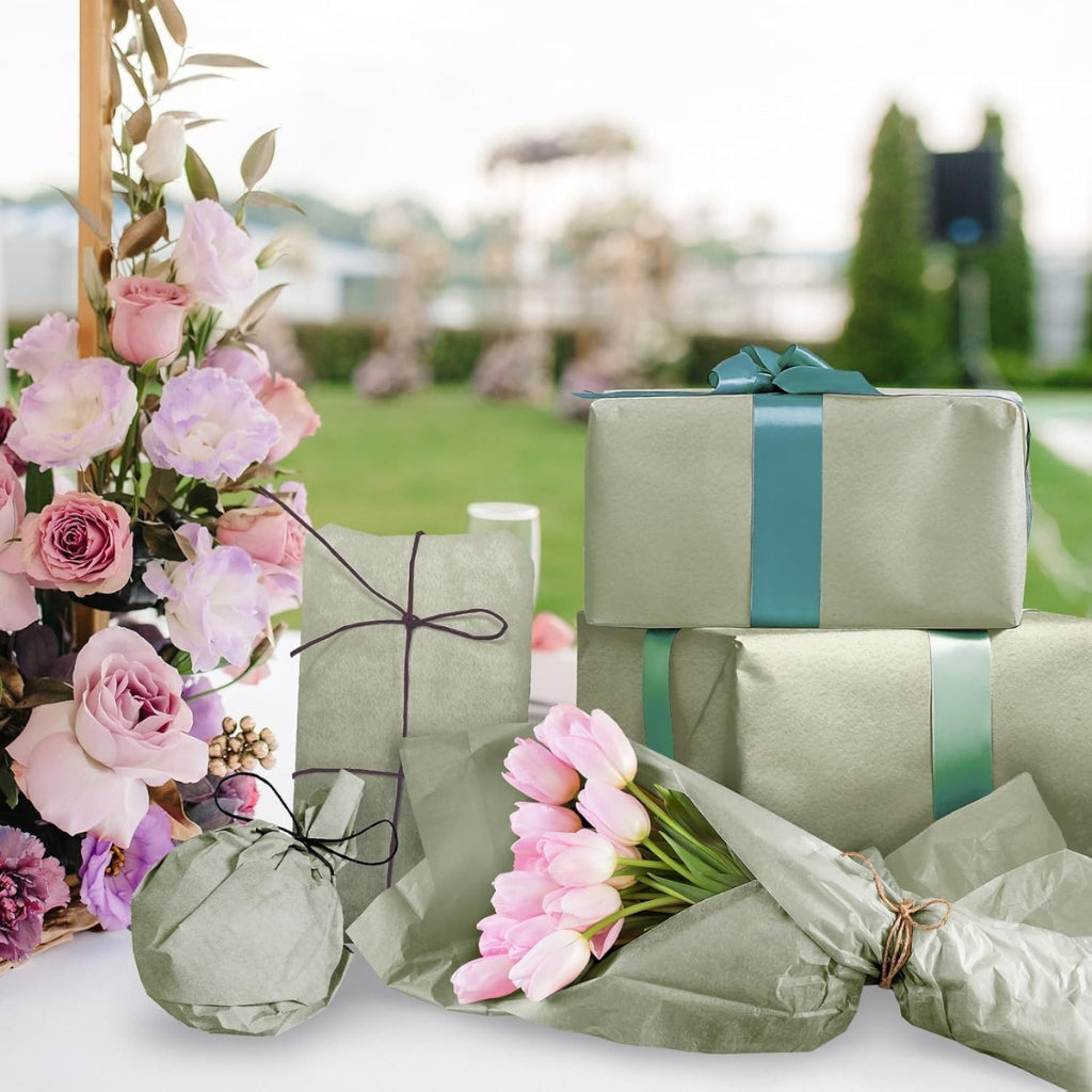 Sage Green Tissue Paper Sheets 50.8 cm × 35.56 cm, 120 Pack